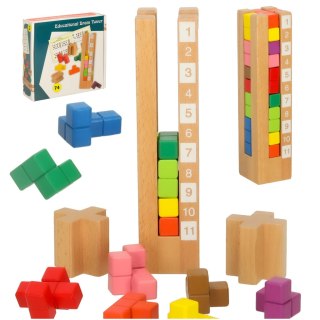 Klocki drewniane edukacyjne układanka logiczna dla dzieci Montessori 3+