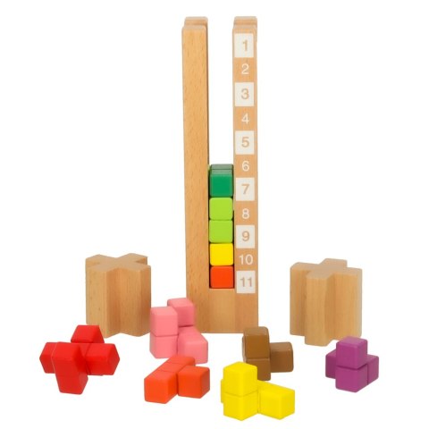 Klocki drewniane edukacyjne układanka logiczna dla dzieci Montessori 3+