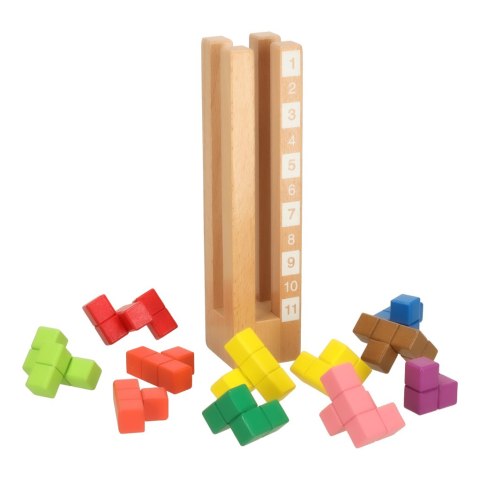 Klocki drewniane edukacyjne układanka logiczna dla dzieci Montessori 3+