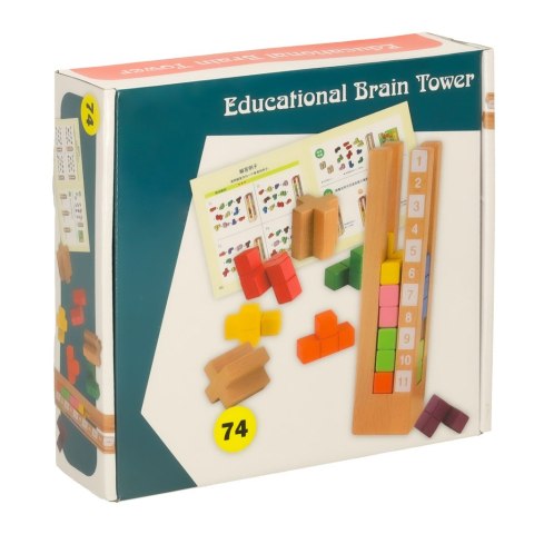Klocki drewniane edukacyjne układanka logiczna dla dzieci Montessori 3+