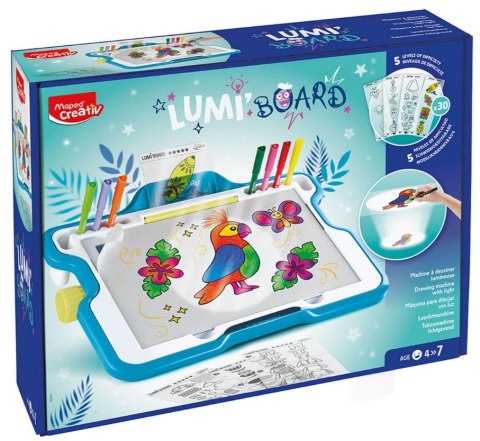 Podświetlana tablica do rysowania dla dzieci + wzory, Maped Creativ, LED 4+