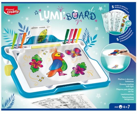 Podświetlana tablica do rysowania dla dzieci + wzory, Maped Creativ, LED 4+