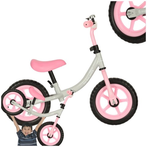 Rowerek biegowy Trike Fix Balance ultra lekki 1,8kg szary różowy 2+