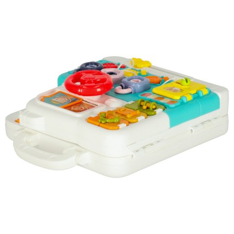 Tablica manipulacyjna dla dzieci, sensoryczna, składana walizka wiek 18m+