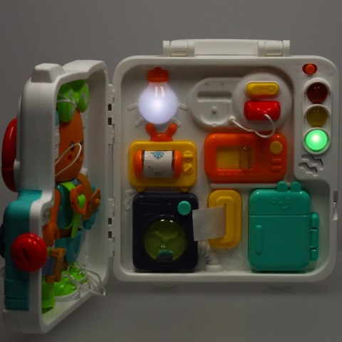 Tablica manipulacyjna dla dzieci, sensoryczna, składana walizka wiek 18m+