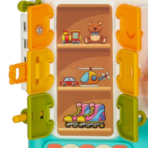 Tablica manipulacyjna dla dzieci, sensoryczna, składana walizka wiek 18m+