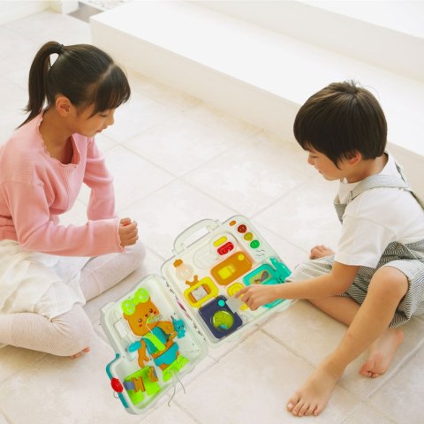 Tablica manipulacyjna dla dzieci, sensoryczna, składana walizka wiek 18m+