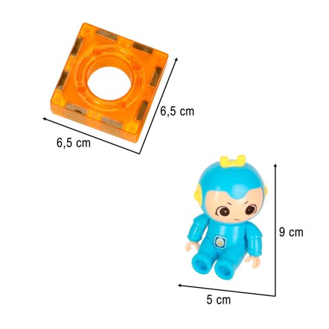 Klocki magnetyczne konstrukcyjne 3d grający tor kulkowy - zestaw 118el, 3+