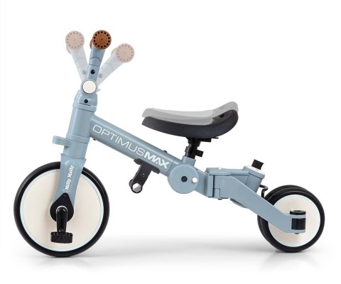 Rowerek biegowy trójkołowy z rączką 5w1 Milly Mally Optimus Niebieski 12M+