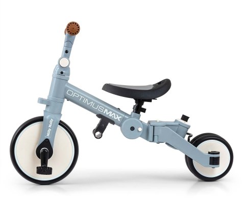 Rowerek biegowy trójkołowy z rączką 5w1 Milly Mally Optimus Niebieski 12M+