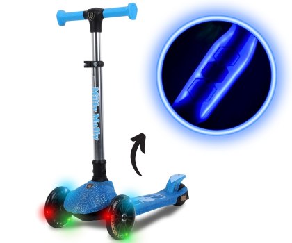 Hulajnoga trójkołowa dla dzieci, balansowa z LED, Scooter Jelly Blue wiek 3+