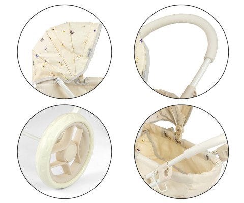 Wózek dla lalek dla dzieci, gondola, składany, Dori Nature Milly Mally 3+