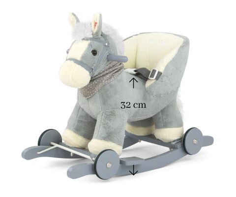 Konik na biegunach dla dziecka z oparciem Milly Mally Polly Gray wiek 12m+