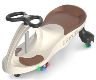 Jeździk Grawitacyjny dla dziecka, kółka LED, Beżowy, Milly Mally, wiek 3+