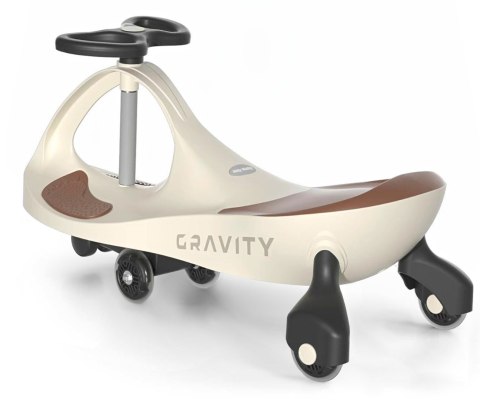 Jeździk Grawitacyjny dla dziecka, kółka LED, Beżowy, Milly Mally, wiek 3+