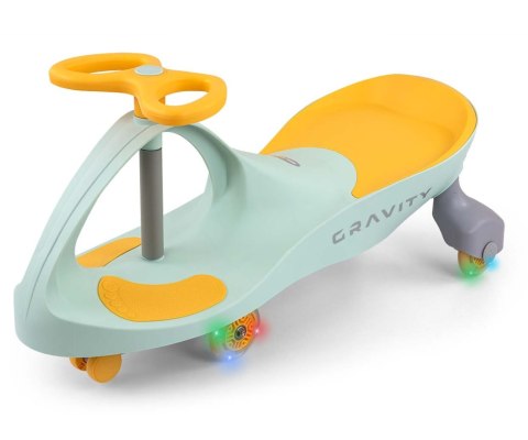 Jeździk Grawitacyjny dla dziecka, kółka LED, Zółty, Milly Mally, wiek 3+