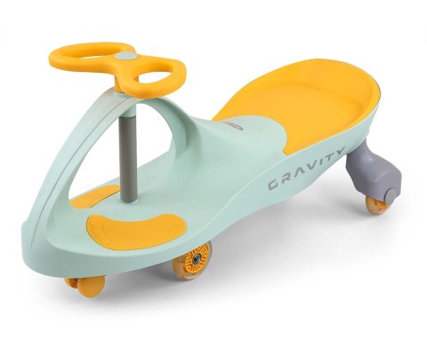 Jeździk Grawitacyjny dla dziecka, kółka LED, Żółty, Milly Mally, wiek 3+