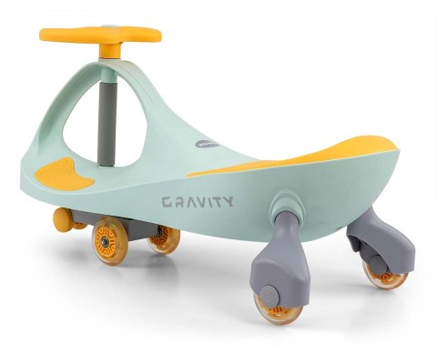 Jeździk Grawitacyjny dla dziecka, kółka LED, Zółty, Milly Mally, wiek 3+