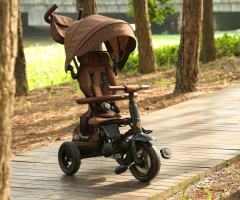 Qplay Rowerek Trójkołowy Rito Deluxe Rubber Brown wiek 10m+