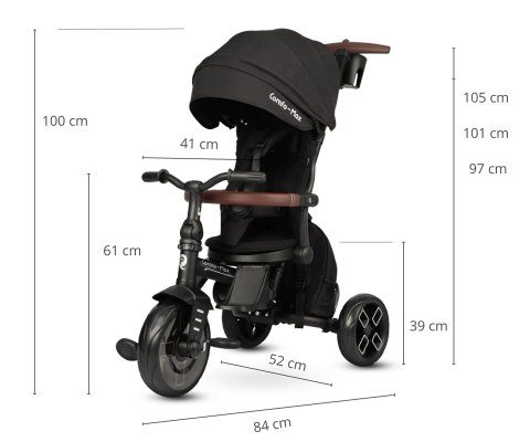 Qplay Rowerek Trójkołowy Comfo Max Black wiek 10m+