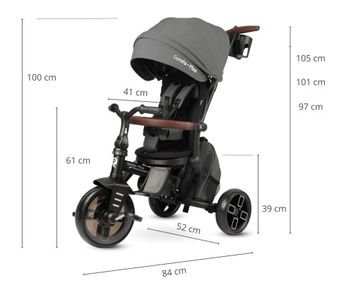 Qplay Rowerek Trójkołowy Comfo Max Grey wiek 10m+
