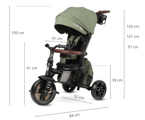 Qplay Rowerek Trójkołowy Comfo Max Olive Green wiek 10m+