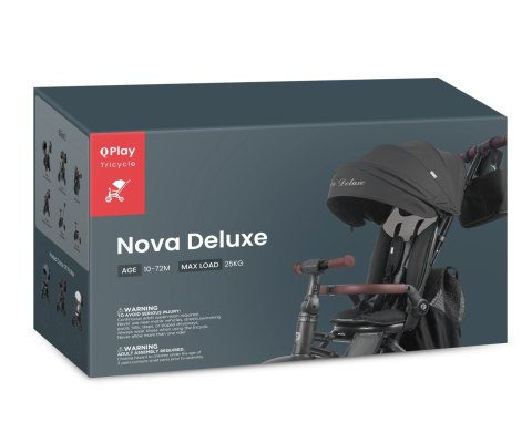 Qplay Rowerek Trójkołowy Nova Deluxe Black wiek 10m+