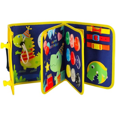 Książeczka Tablica edukacyjna manipulacyjna sensoryczna Dinozaur wiek: 3+