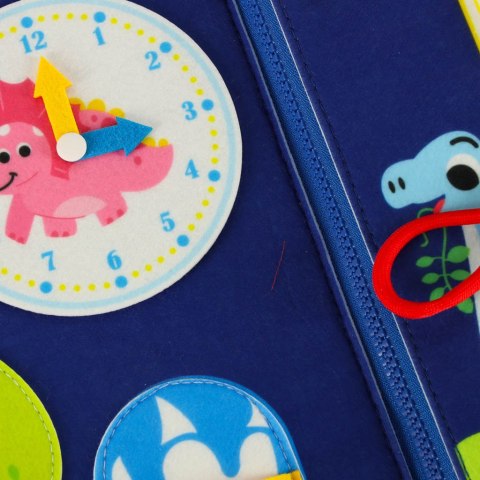 Książeczka Tablica edukacyjna manipulacyjna sensoryczna Dinozaur wiek: 3+