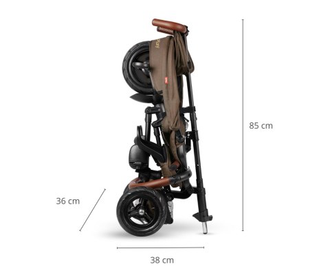 MILLY MALLY 6299 Qplay Rowerek Trójkołowy Rito Deluxe Rubber Brown