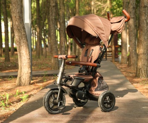 MILLY MALLY 6299 Qplay Rowerek Trójkołowy Rito Deluxe Rubber Brown