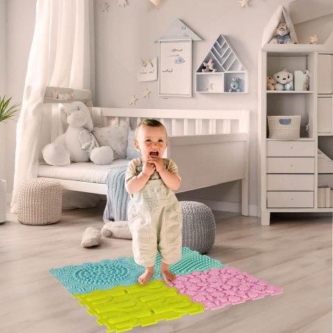 Mata sensoryczna z wypustkami dla dzieci puzzle montessori 8 el. 2+