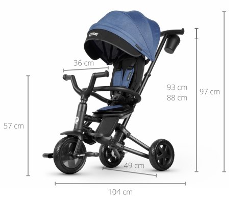 Qplay Rowerek Trójkołowy Nova Niello Blue wiek 10m+