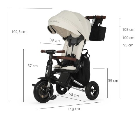 Qplay Rowerek Trójkołowy Nova Deluxe Beige wiek 10m+