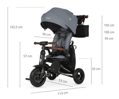 Qplay Rowerek Trójkołowy Nova Deluxe Grey wiek 10m+