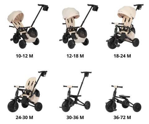 Qplay Rowerek Trójkołowy Nova Max Beige wiek 10m+