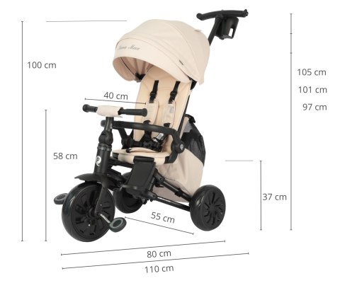 Qplay Rowerek Trójkołowy Nova Max Beige wiek 10m+