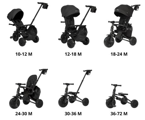 Qplay Rowerek Trójkołowy Nova Max Black wiek 10m+