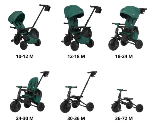 Qplay Rowerek Trójkołowy Nova Max Green wiek 10m+