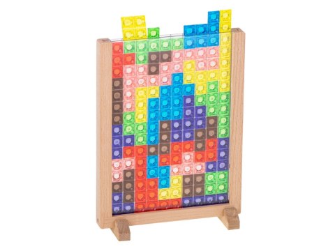 Gra logiczna edukacyjna, kolorowa układanka tetris, Montessori, wiek 3+