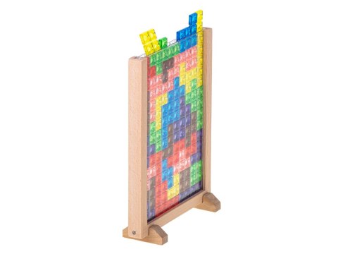 Gra logiczna edukacyjna, kolorowa układanka tetris, Montessori, wiek 3+