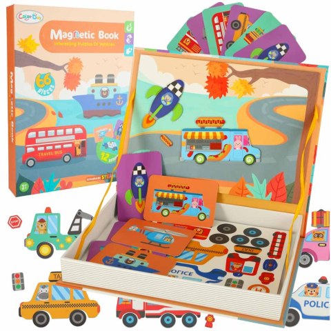 Książeczka magnetyczna edukacyjna układanka puzzle z magnesem Transport, 3+
