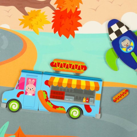 Książeczka magnetyczna edukacyjna układanka puzzle z magnesem Transport, 3+