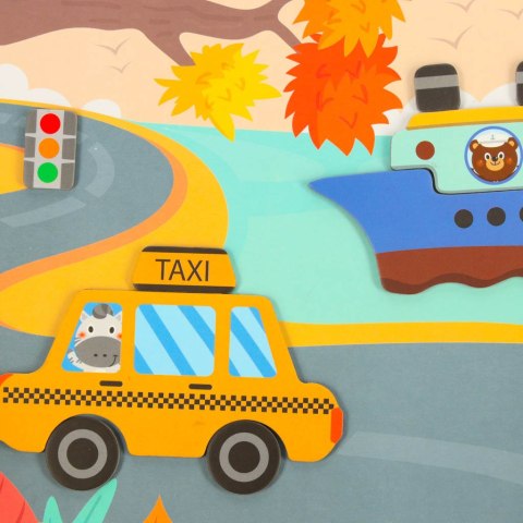 Książeczka magnetyczna edukacyjna układanka puzzle z magnesem Transport, 3+