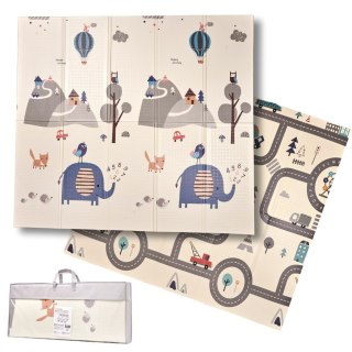 Mata piankowa składana dla dzieci niemowląt do nauki chodzenia Słonie Ulica