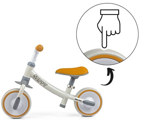 Rowerek biegowy Milly Mally Skippy dla 2 latka - lekki , koła EVA, Biały