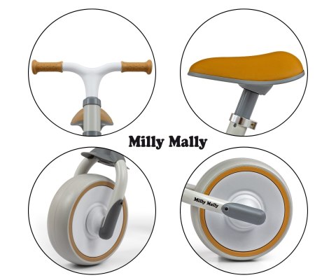 Rowerek biegowy Milly Mally Skippy dla 2 latka - lekki , koła EVA, Biały