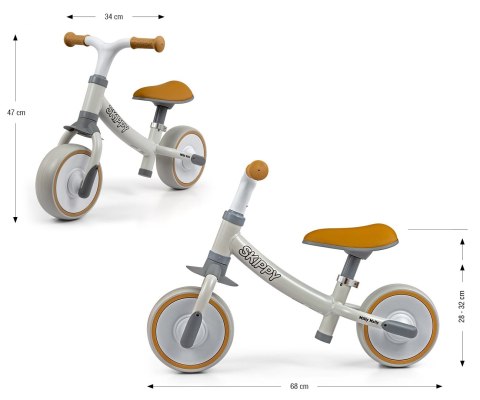 Rowerek biegowy Milly Mally Skippy dla 2 latka - lekki , koła EVA, Biały