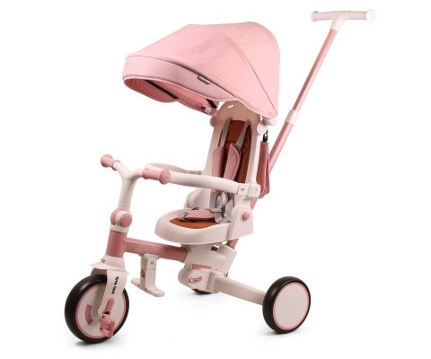 Rowerek trójkołowy dla dziewczynki 2w1 - biegowy i trójkołowy z rączką 12m+ Zippy