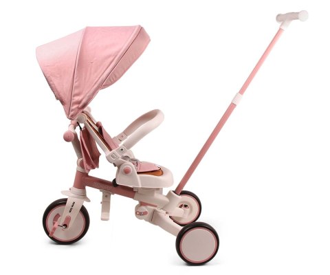 Rowerek trójkołowy dla dziewczynki 5w1 - biegowy i trójkołowy z rączką 12m+ Zippy